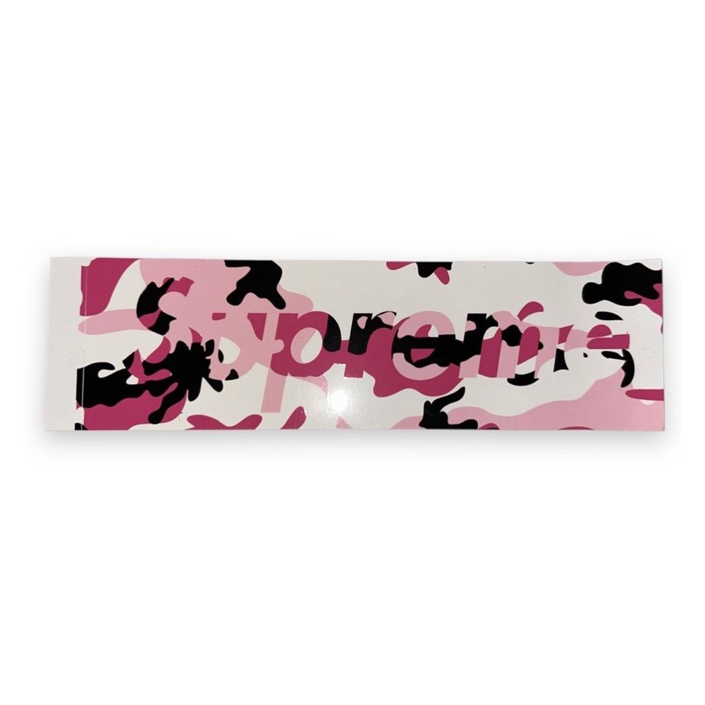 Supreme Pink & Black Camo Logo Sticker